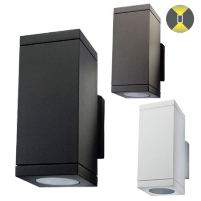 SG ECHO 2 x GU10 | applique extérieures rectangulaire blanche graphite noire