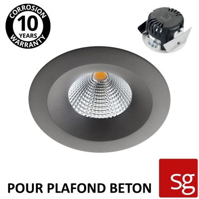 Spot LED noir à encastrer dans le bêton - SG Uniled Isosafe BLADE