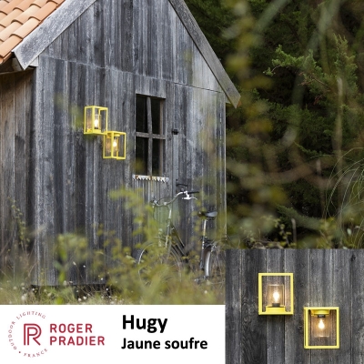 Applique ROGER PRADIER Hugy, jaune soufre montage vers le haut et vers le bas Applique ROGER PRADIER Hugy, jaune soufre montage vers le haut et vers le bas