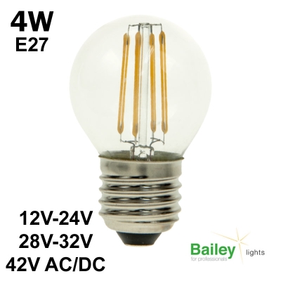 Ampoule sphérique claire 12V-24V 4W E27 - BAILEY 145612 Ampoule sphérique claire 12V-24V 4W E27 - BAILEY 145612