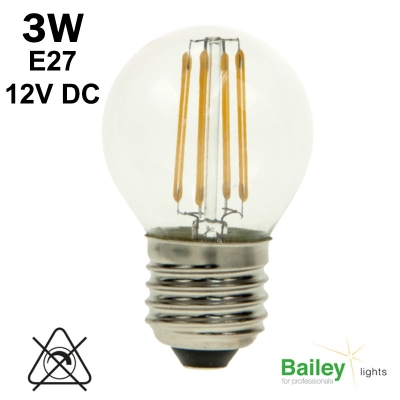 Ampoule sphérique 12V 3W E27 - BAILEY 80100037331 Ampoule sphérique 12V 3W E27 - BAILEY 80100037331