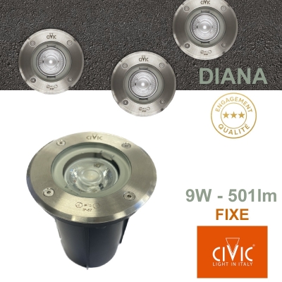 Spot de sol LED encastré CIVIC DIANA 9W lumière fixe Spot de sol LED encastré CIVIC DIANA 9W lumière fixe