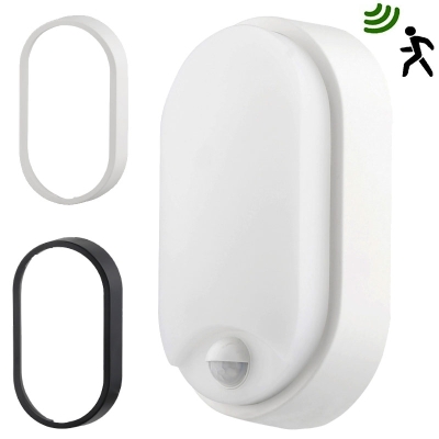 ARIC 51768 - Hublot LED ovale avec détection et deux couronnes noire et blanche