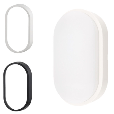 Hublot ovale LED ARIC HLO 209 avec couronne blanche et noire - ARIC 51767