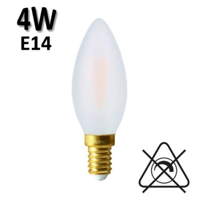 Ampoule flamme lisse dépolie 4W E14 230V