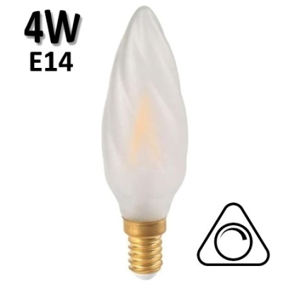 Ampoule flamme torsadée dépolie E14 230V