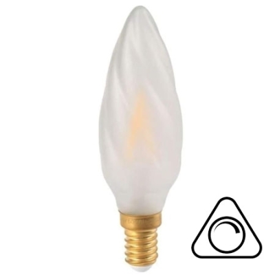 Ampoule flamme torsadée dépolie E14 230V