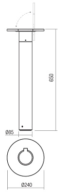 Dimensions borne REDO Free Bollard 90455