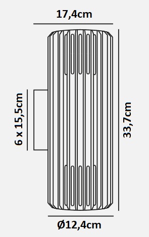 Dimensions applique double NORDLUX ALUDRA