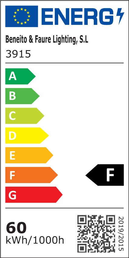 Classe énergétique ampoule BENEITO 3915