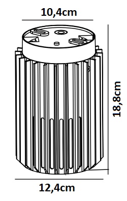 Dimensions plafonnier NORDLUX ALUDRA