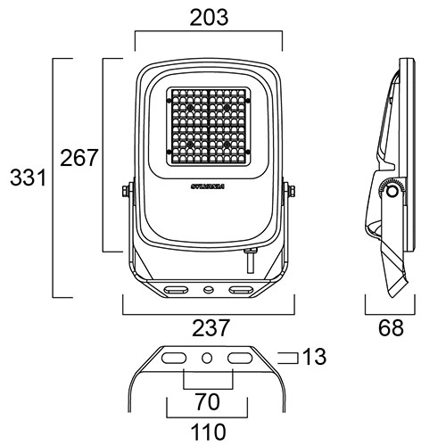 Dimensions Projecteur SYLVANIA KALINI 51W