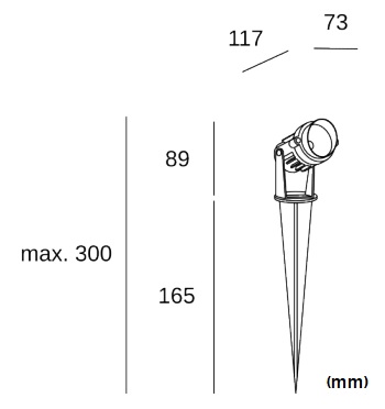 Dimensions spot piquet FORLIGHT PX0144NEG