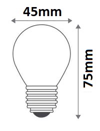 Dimensions ampoule sphérique LED 12V-24V