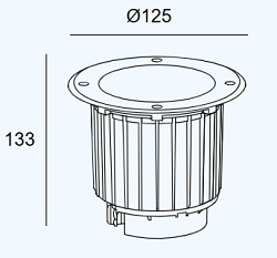 DIMENSIONS SPOT ENCASTRE DE SOL LEDSC4 55-9906-CA-CK