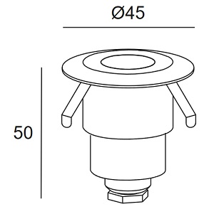 Dimensions spot encastré de sol LedsC4 55-9768-54-T2
