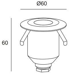 Dimensions spot encastré de sol LedsC4 55-9769-54-T2