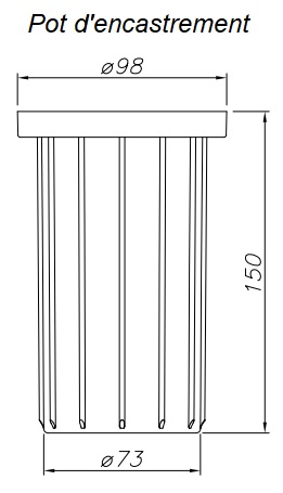 Dimensions pot d'encastrement LEDSC4 AQUA