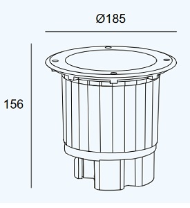 DIMENSIONS SPOT ENCASTRE DE SOL LEDSC4 55-9907-CA-CK