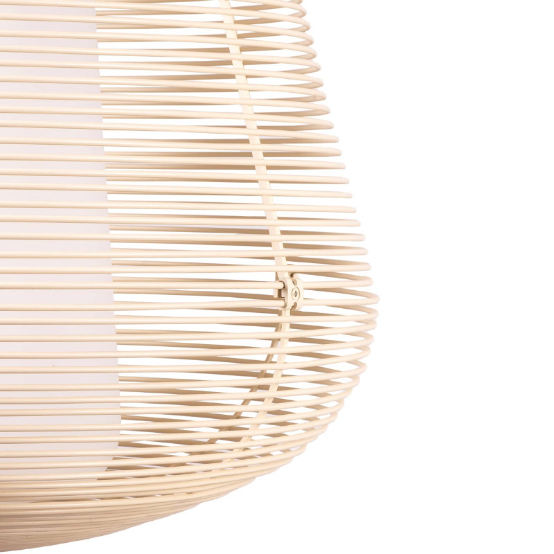 Abat jour en en forme de cage en acier beige