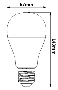 Dimensions ampoule LED 18W