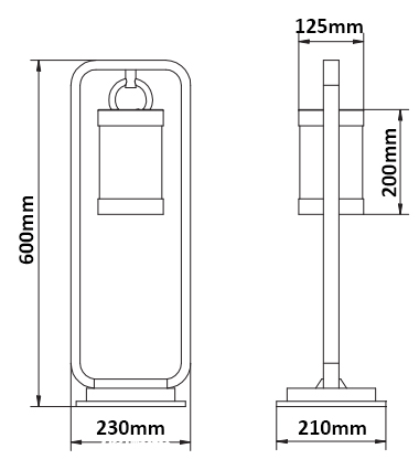 Dimensions borne TRIO Sambesi 0.60m