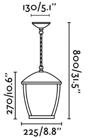 Dimensions suspension FARO WILMA XL