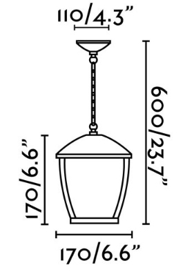 Dimensions suspension FARO WILMA