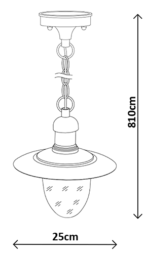 Dimensions suspension LUCIDE ARUBA