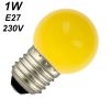 Ampoule LED sphérique jaune 1W E27 230V