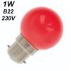 Ampoule LED sphérique rouge 1W B22 230V