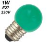 Ampoule LED sphérique verte 1W E27 230V