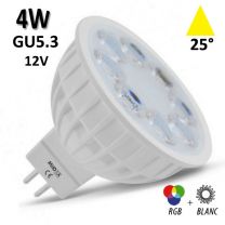 Ampoule LED 12V RGB + blanc - Miidex 7649