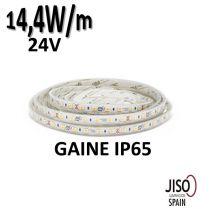 Ruban LED étanche IP65 - 15W/m 24V, JISO 96514