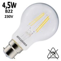 Ampoule claire filament LED 4.5W B22 230V - SYLVANIA ToLEDo Retro 0029322