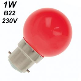 Ampoule LED B22 Sphérique 1W Rouge Ariane
