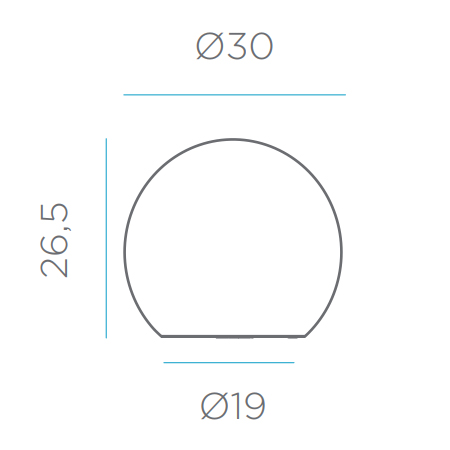 Dimensions boule New Garden Buly30