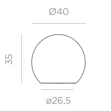 Dimensions boule New Garden Buly40