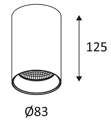 Dimensions plafonnier cylindrique INDIGO LUZ 1