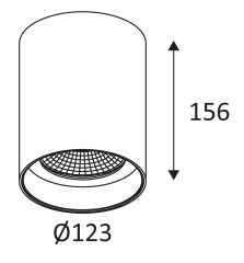 Dimensions plafonnier cylindrique INDIGO LUZ 2