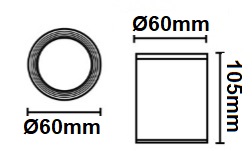 Dimensions plafonnier cylindrique FARO Olot
