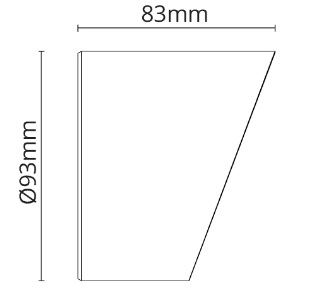 Dimensions visière HOVDEN maxi 23W