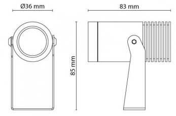 Dimensions spot SG LIGHTING HOVDEN 8W