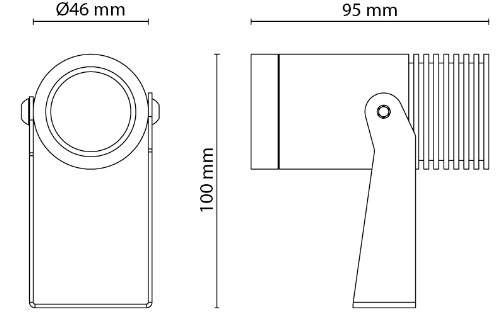 Dimensions spot SG LIGHTING HOVDEN 8W