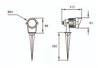 Dimensions spot piquet forlight