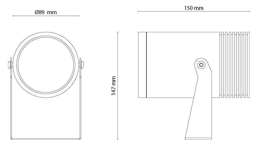 Dimensions spot SG LIGHTING HOVDEN 23W