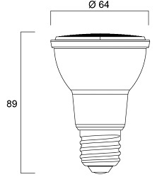 Dimensions ampoule réflecteur PAR20