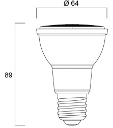 Dimensions Ampoule PAR20 Sylvania RefLED