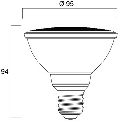 Dimensions ampoule réflecteur PAR30