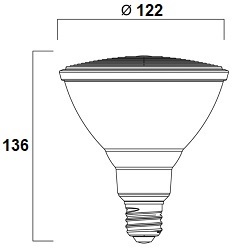 Dimensions ampoule réflecteur PAR38